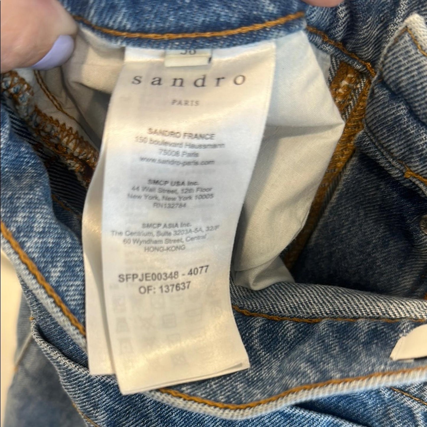 Sandro High Rise Blue Jeans with Vintage Wash