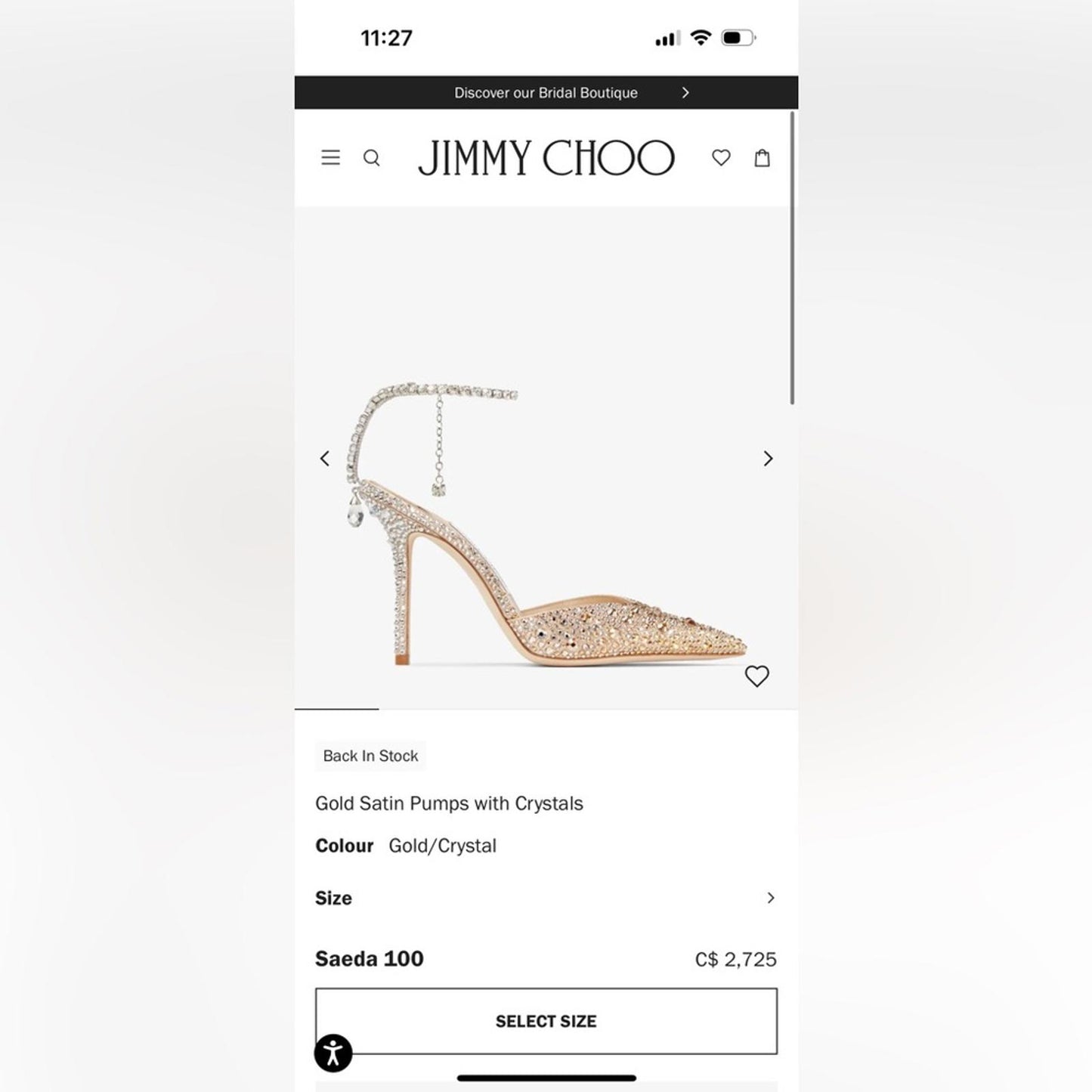 Jimmy Choo Silver Stiletto Heels with Glamorous Slingback