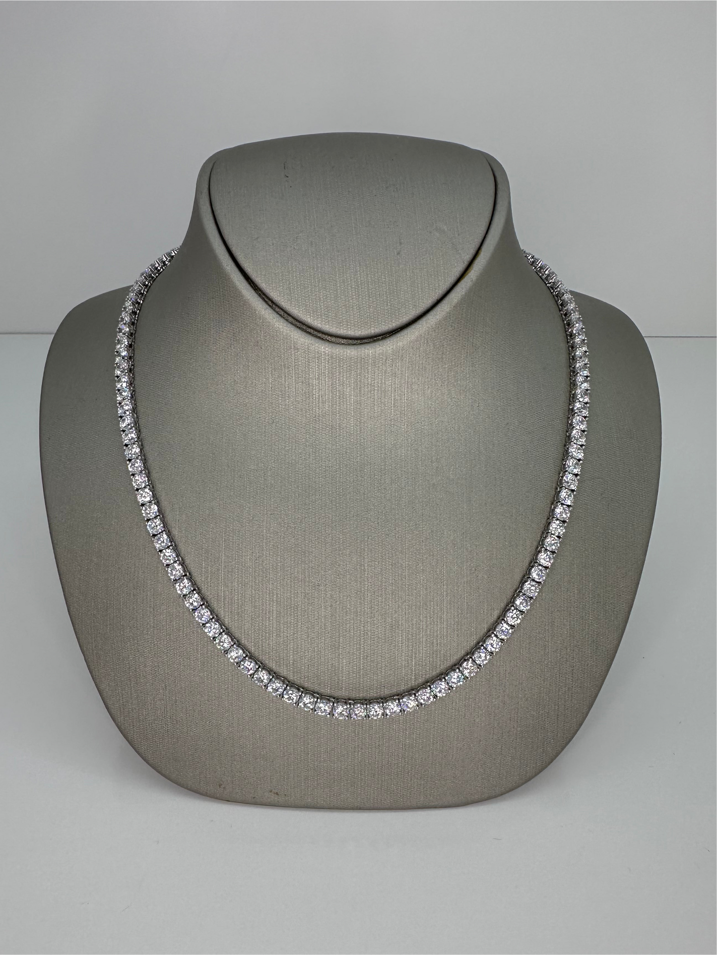 Classic Tennis Necklace – Sterling Silver, (16”) 18k Gold / Rhodium Plated