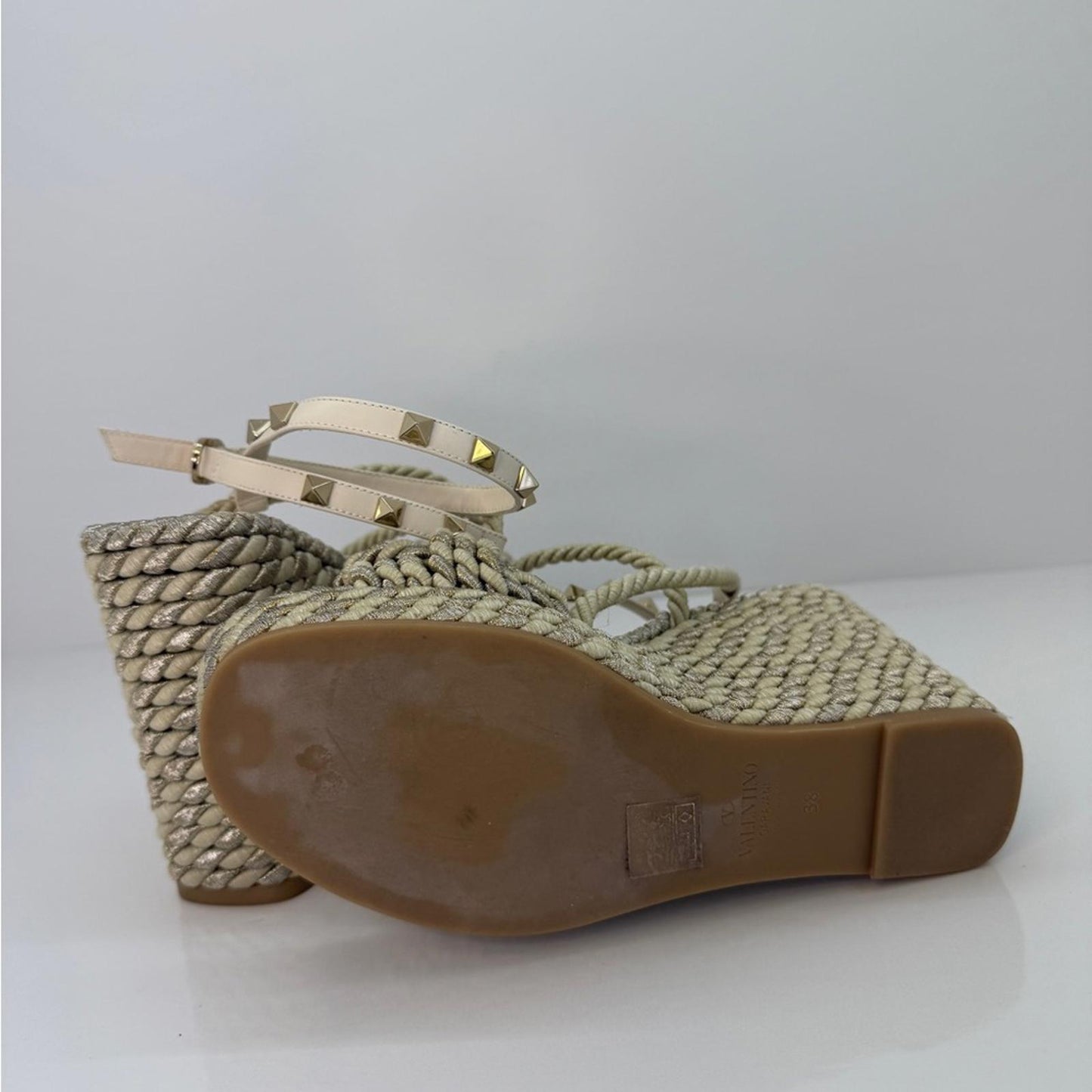 Valentino Garavani Cream Espadrilles with Intricate Woven Design