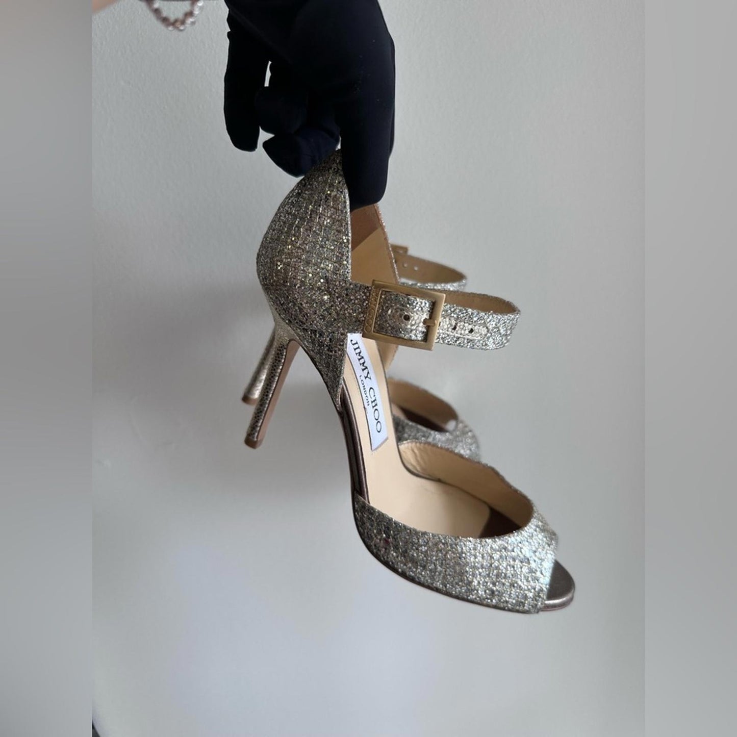 Jimmy Choo Gold Glitter Heels