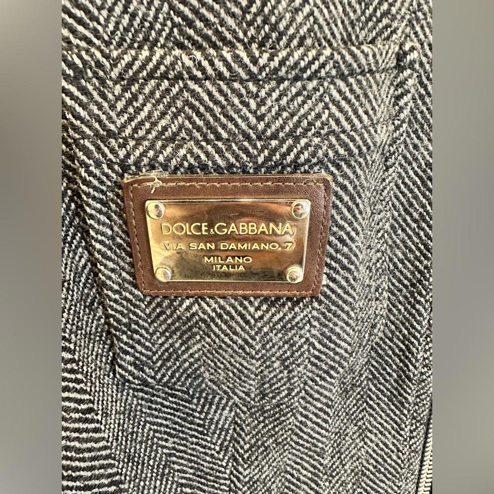 DOLCE & GABBANA wool jacket leather trim