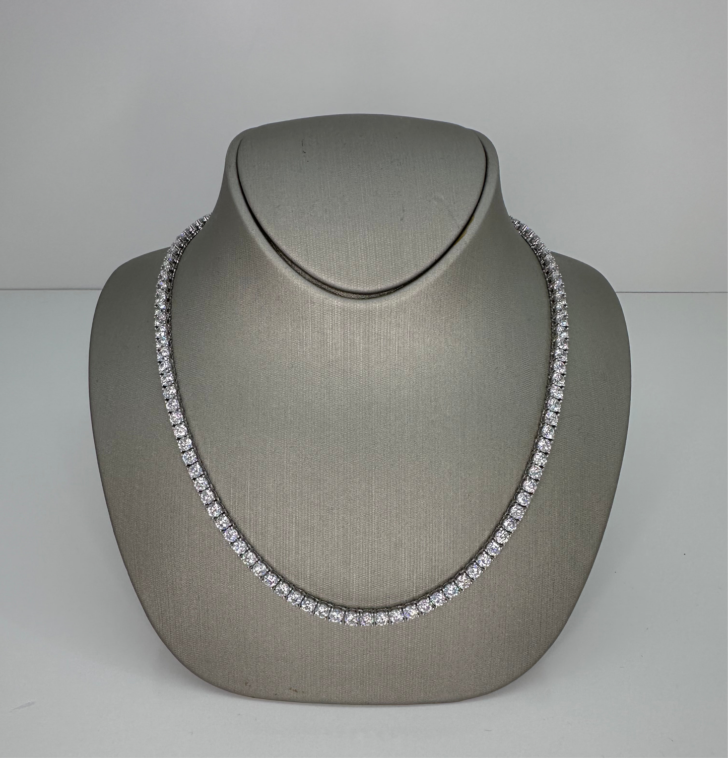 Classic Tennis Necklace – Sterling Silver, (16”) 18k Gold / Rhodium Plated