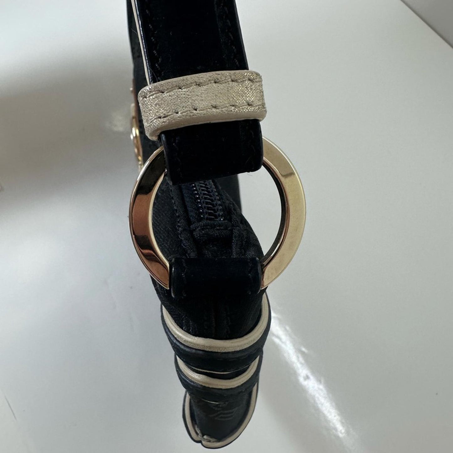 Versace Medusa Plaque Shoulder Bag – Black & Cream Contrast