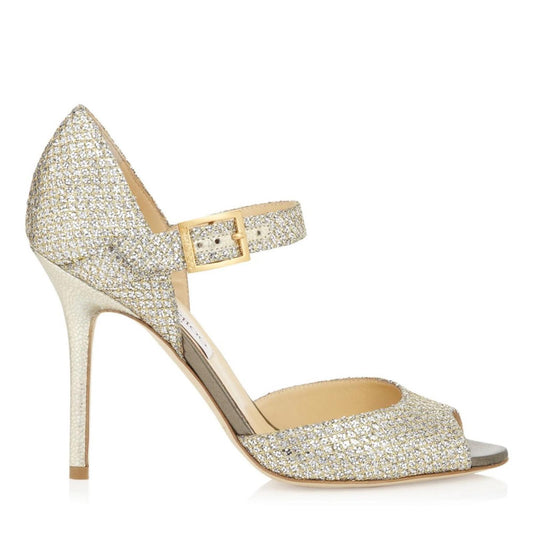 Jimmy Choo Gold Glitter Heels
