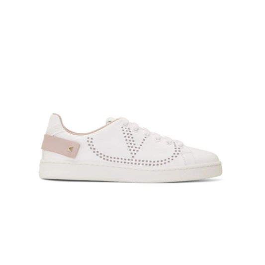 Valentino Garavani White and Pink spike Sneakers