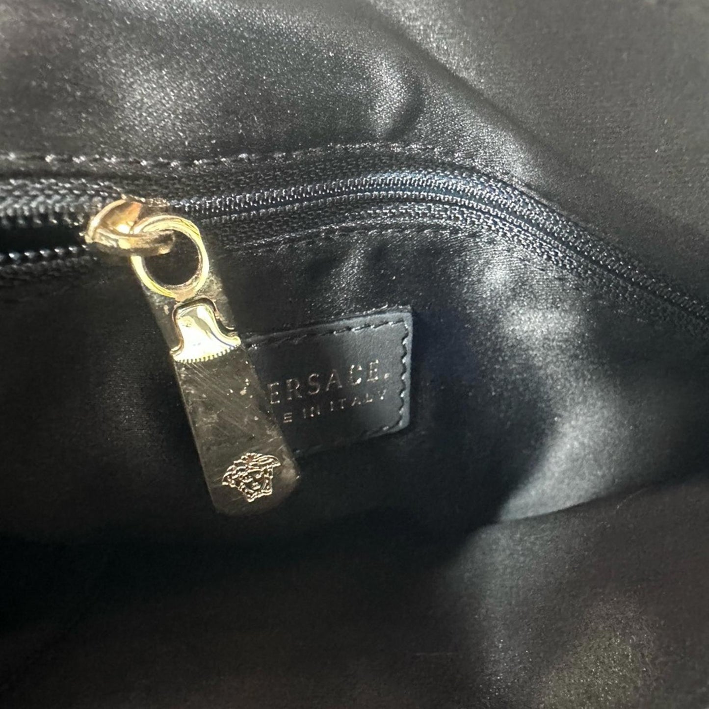 Versace Medusa Plaque Shoulder Bag – Black & Cream Contrast