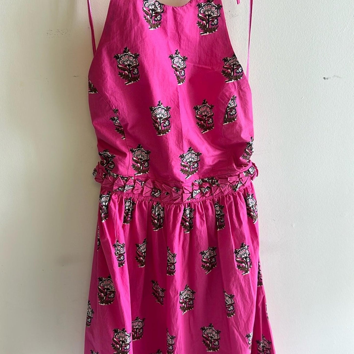 RHODE Pink Ruffled Tiered Sundress