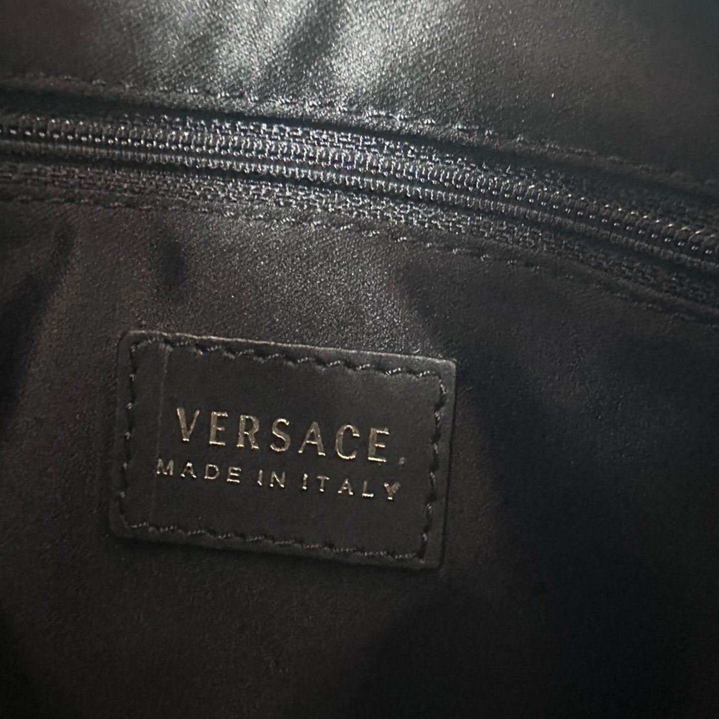 Versace Medusa Plaque Shoulder Bag – Black & Cream Contrast