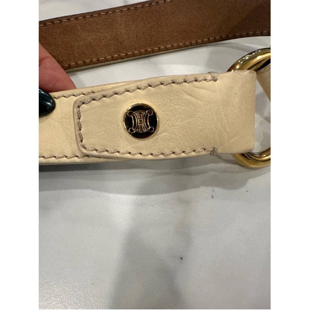 Celine Leather Belt Gold Buckle