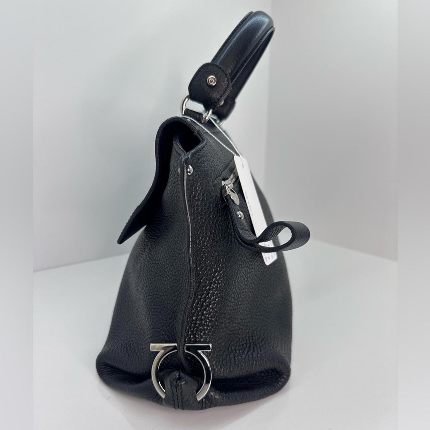Salvatore Frragamo black Sofia satchel medium size