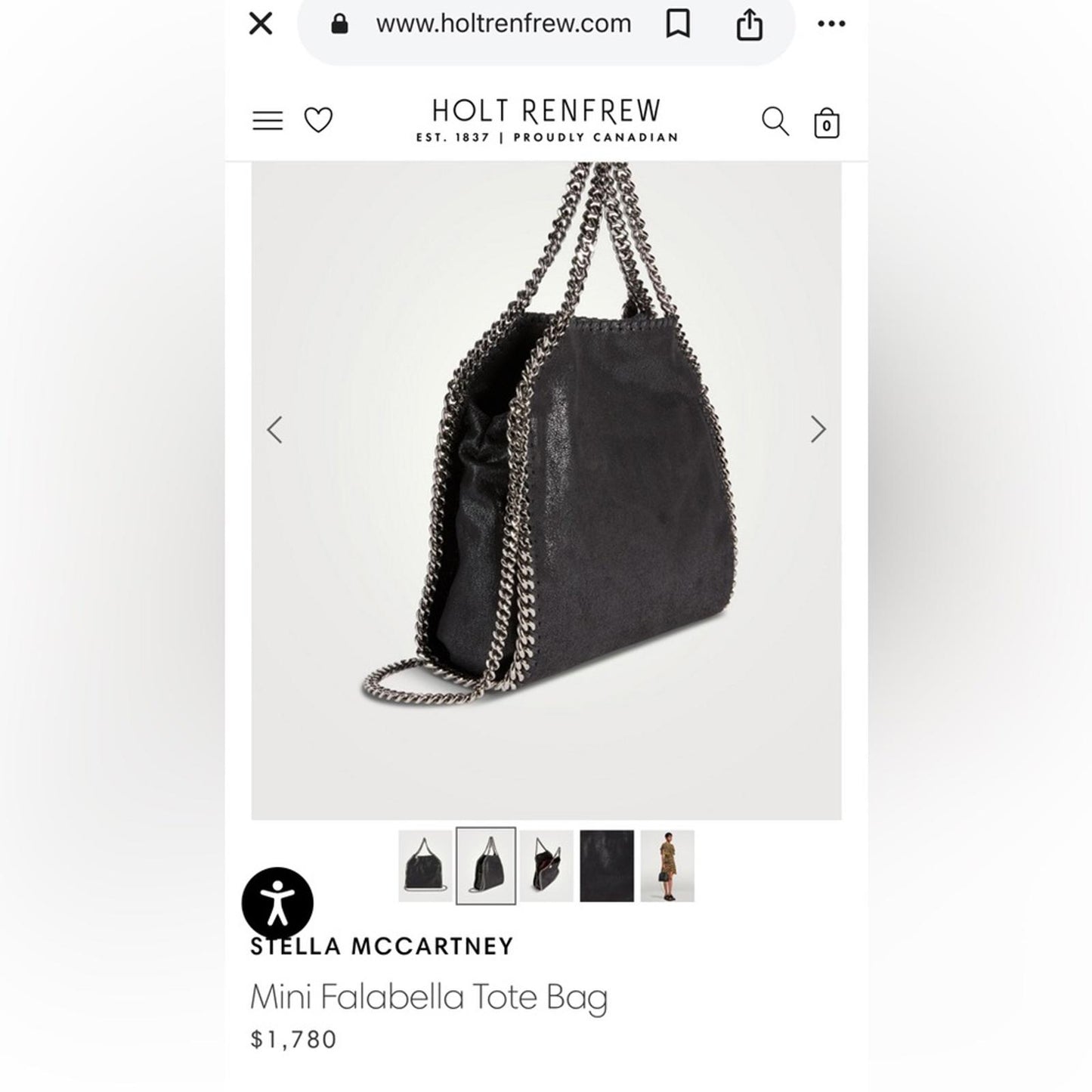 Stella McCartney Black Chain-Trimmed Shoulder Bag