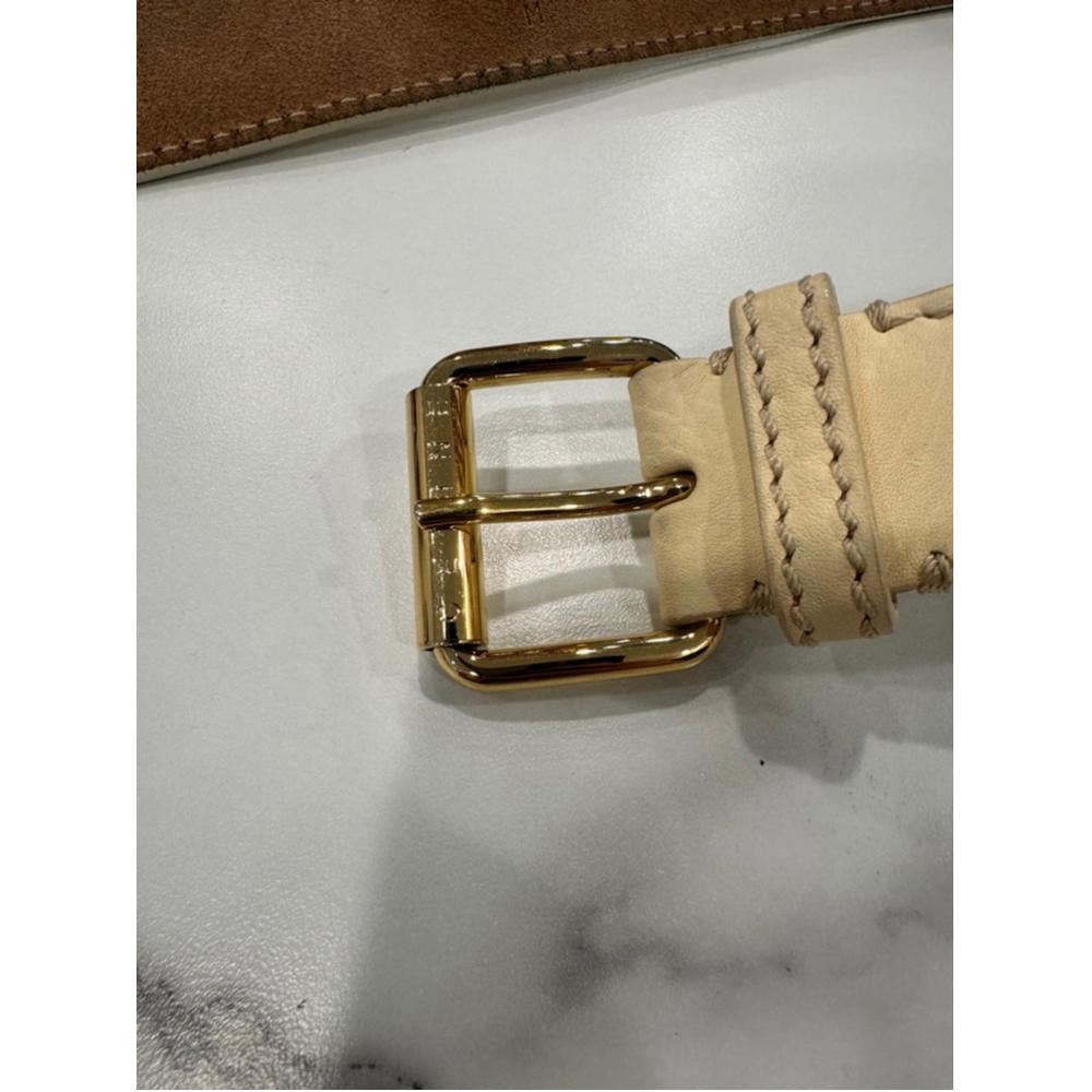 Celine Leather Belt Gold Buckle