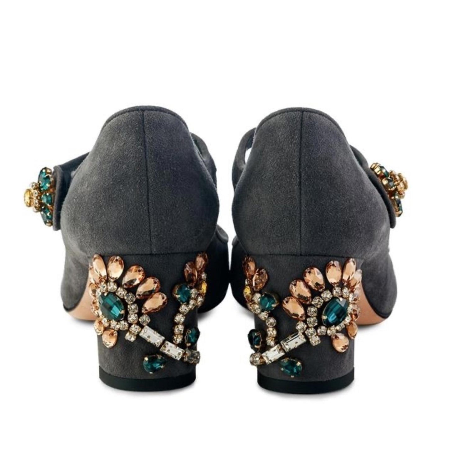 Dolce & Gabbana Gray Embellished Heels