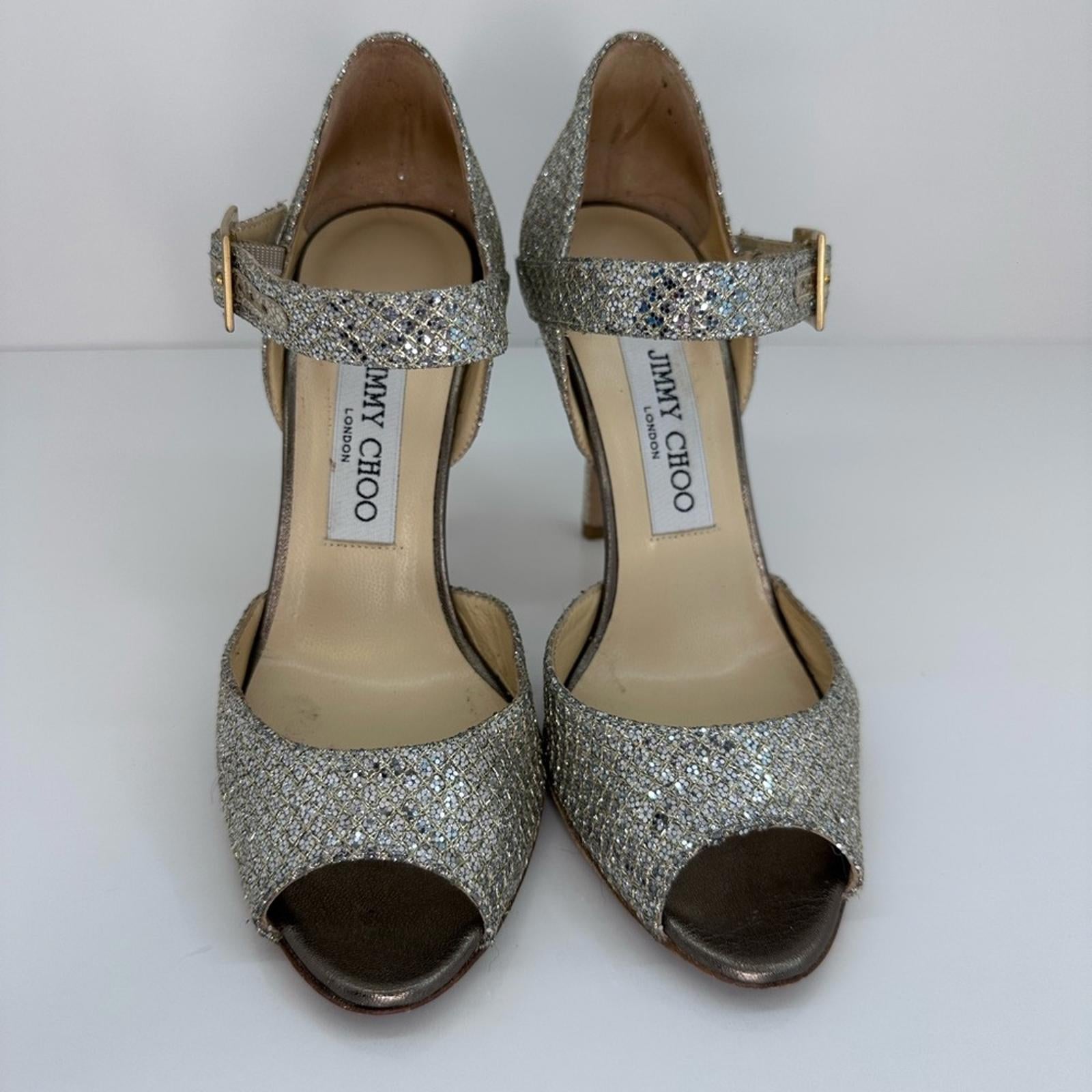 Jimmy Choo Gold Glitter Heels – Chicopick
