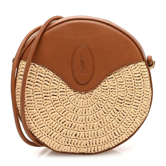 Yves Saint Laurent Brown and Tan Crossbody Bag with Leather Flap