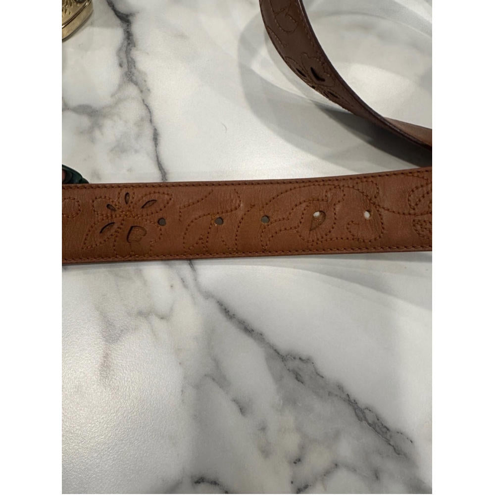 Salvatore Ferragamo Rare Belt Wood Leather Buckle