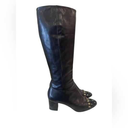 Salvatore Frragamo Vera chain patent toe boots