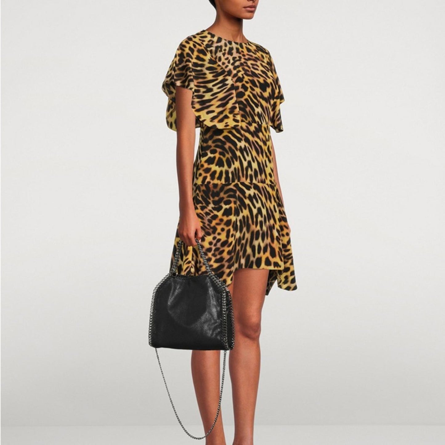 Stella McCartney Black Chain-Trimmed Shoulder Bag