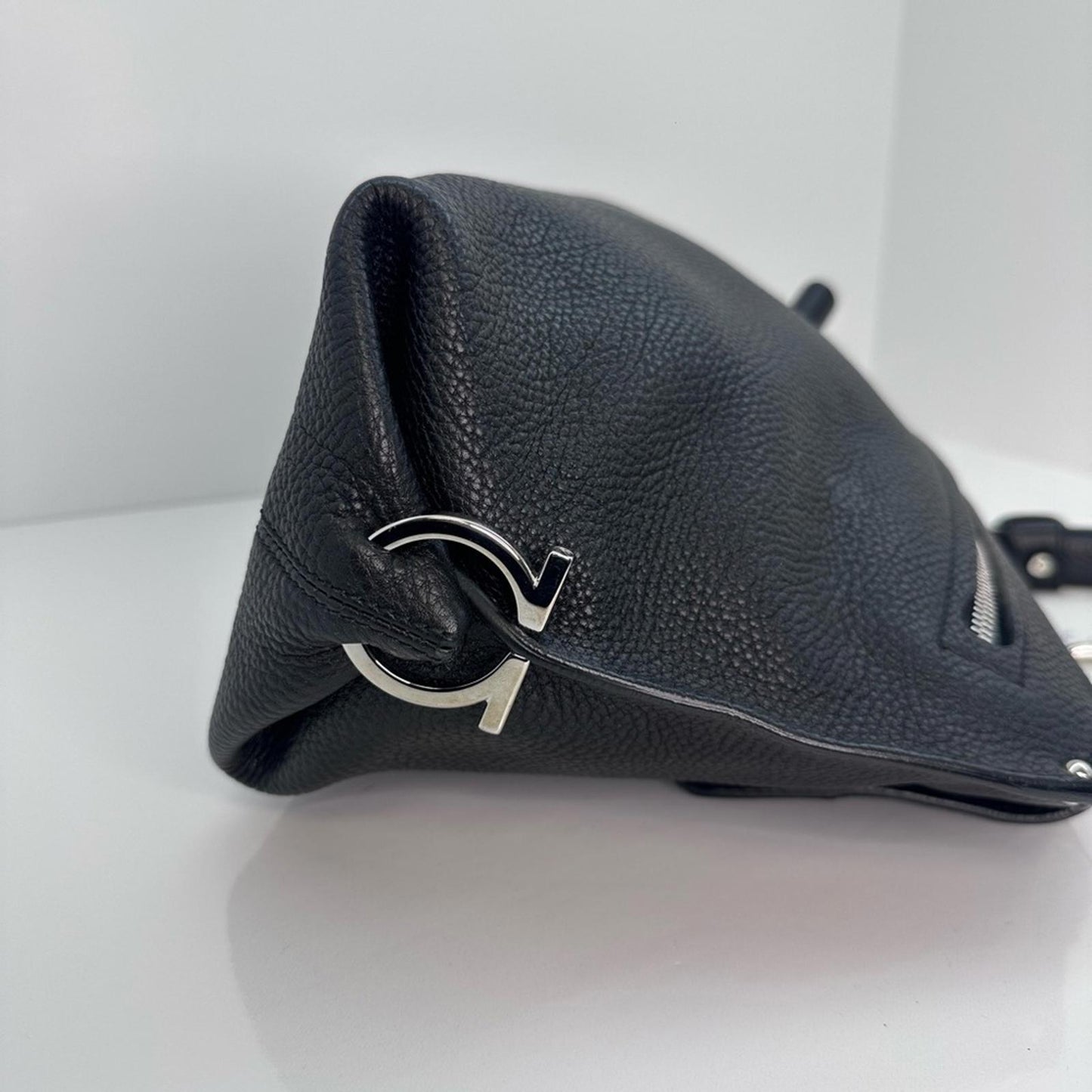 Salvatore Frragamo black Sofia satchel medium size