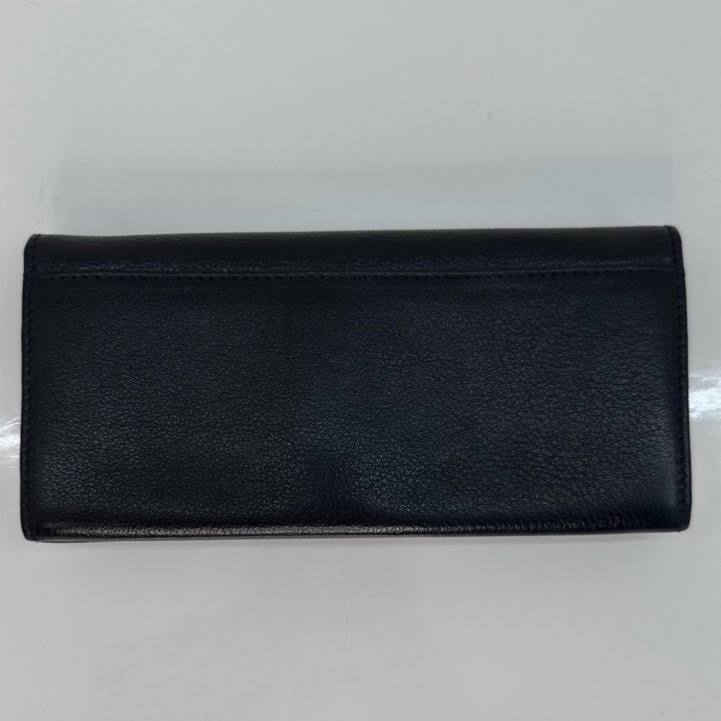 Salvatore Ferragamo Black Leather Wallet with Gold Hardware
