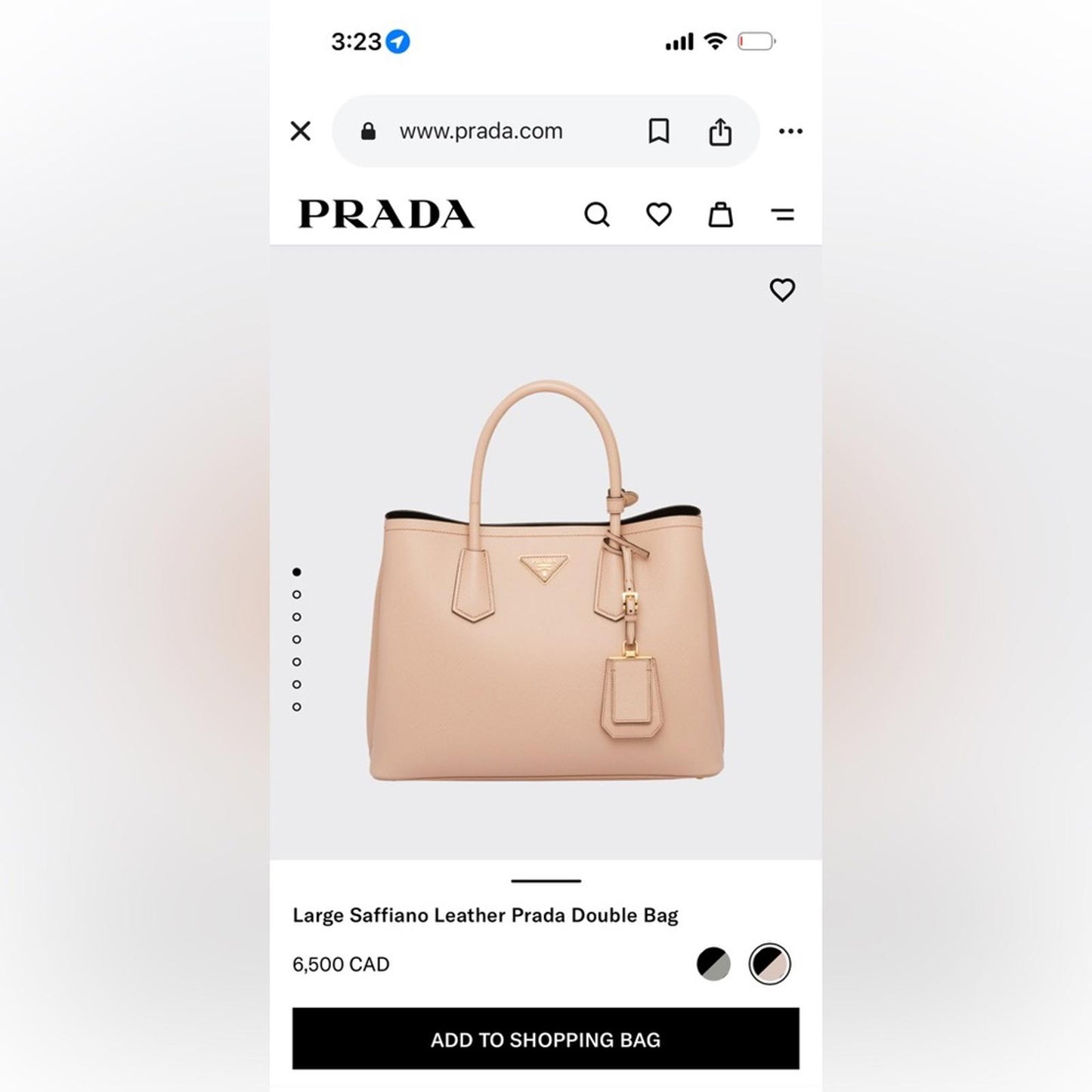 Prada Galleria Safino Leather double Tote Medium