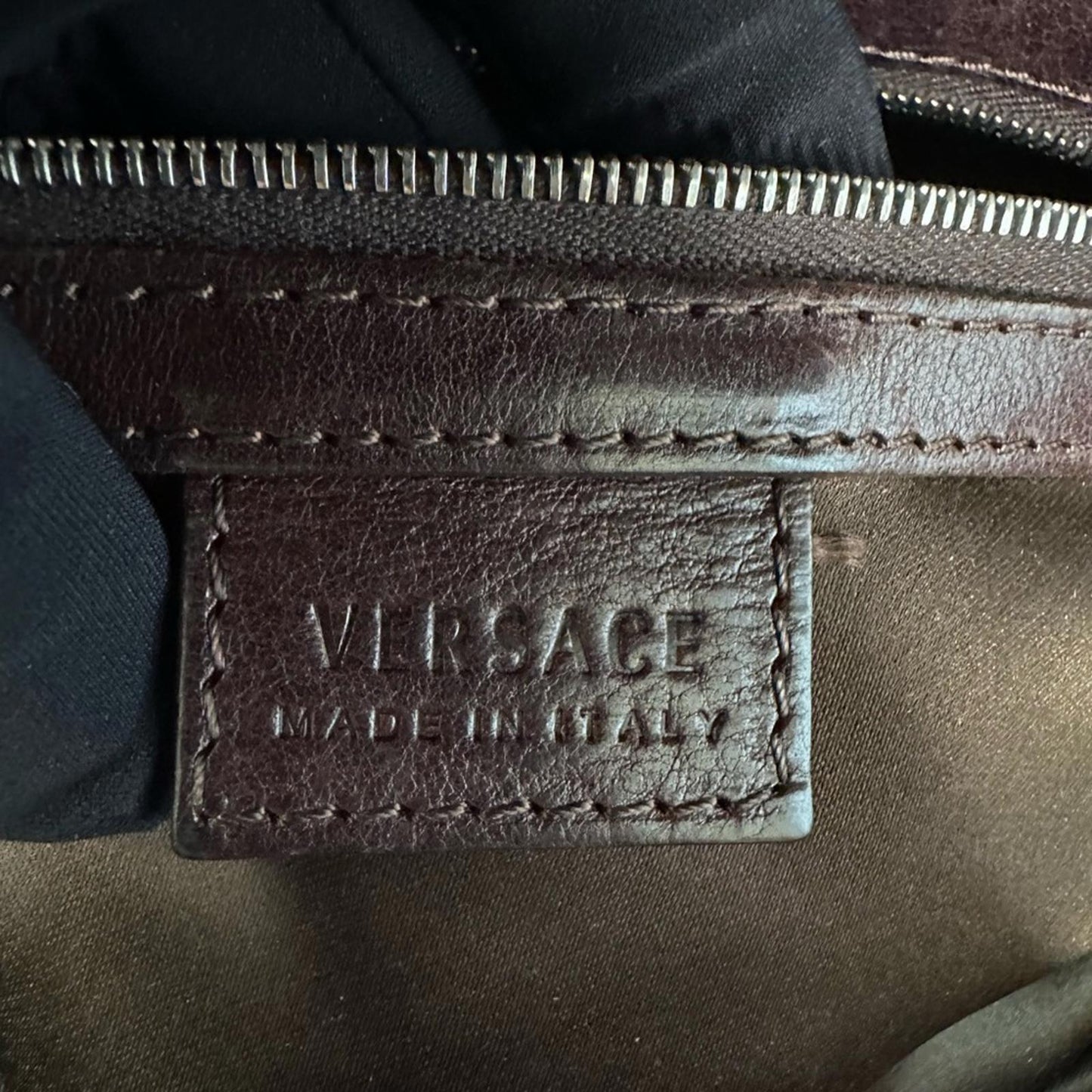 Versace Vintage Baguette Brown / Silver Bag