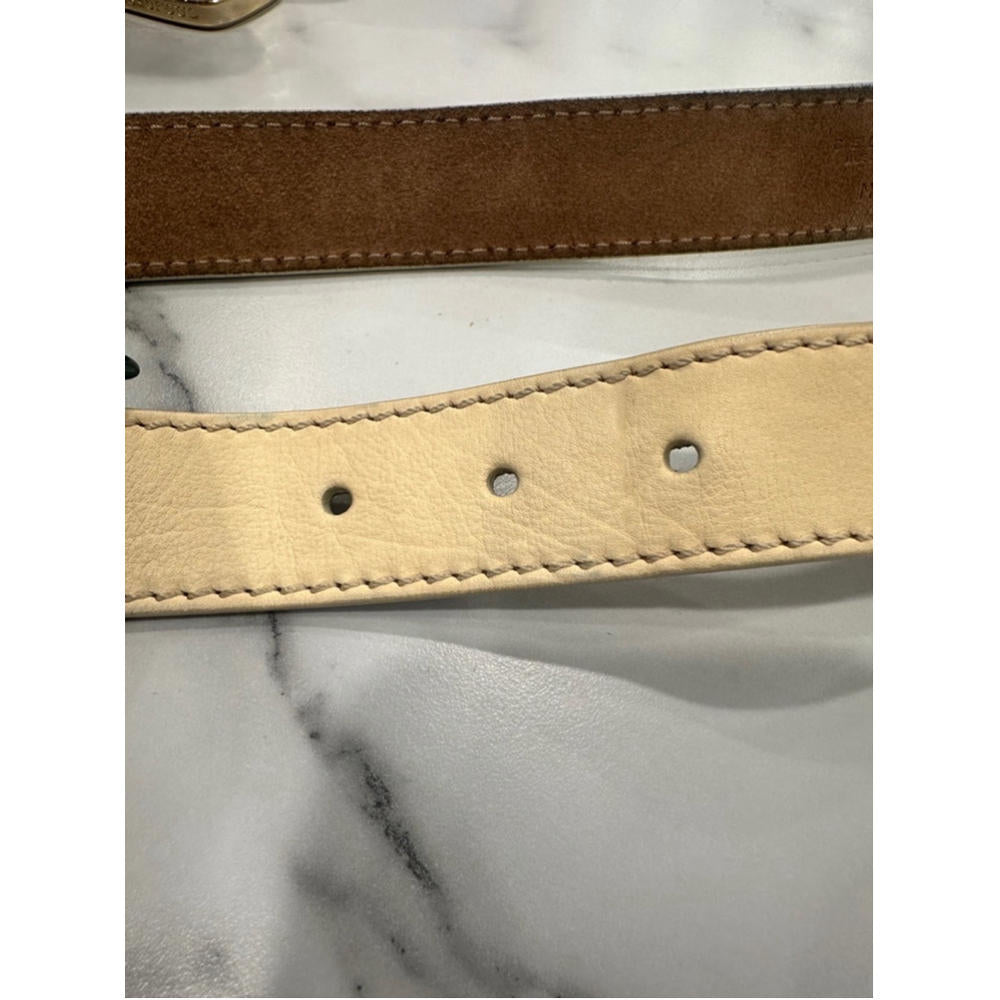 Celine Leather Belt Gold Buckle