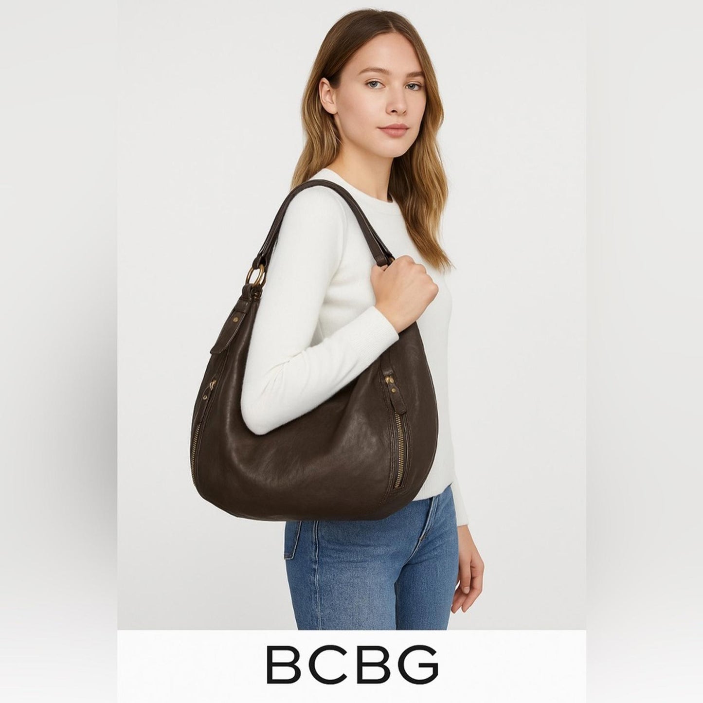 BCBGMaxAzria Dark Brown Hobo Bag