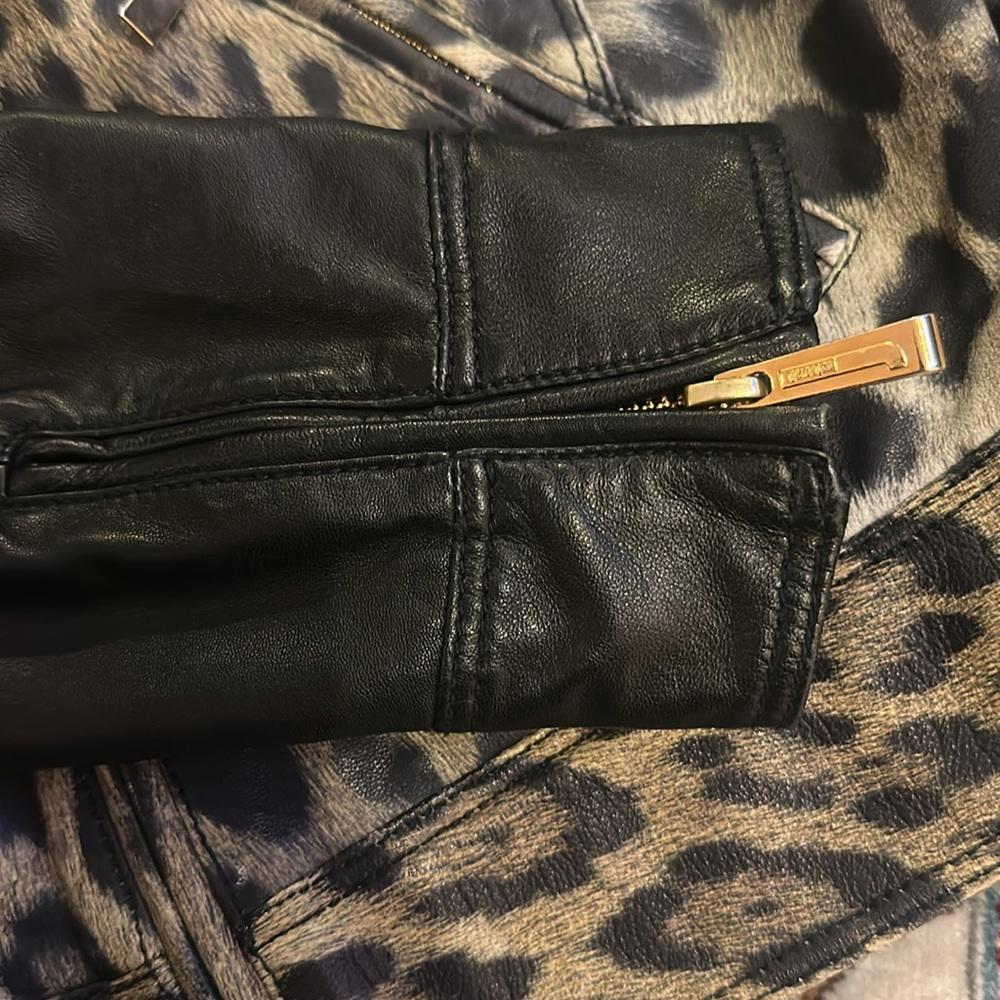 Roberto Cavalli Leopard Print Leather Jacket