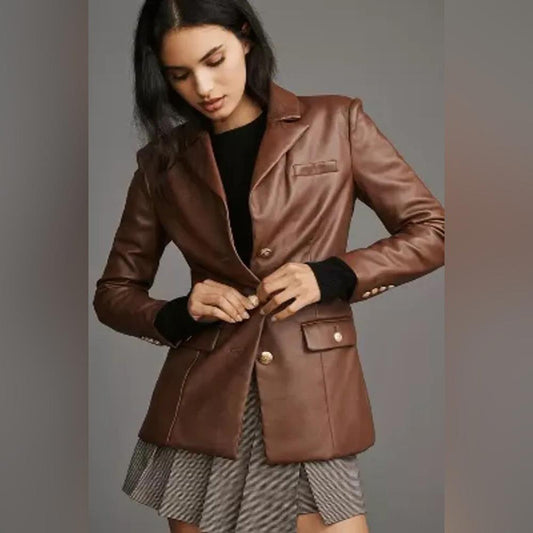 NWT 7 for all manKind Faux Leather Blazer Pt 20