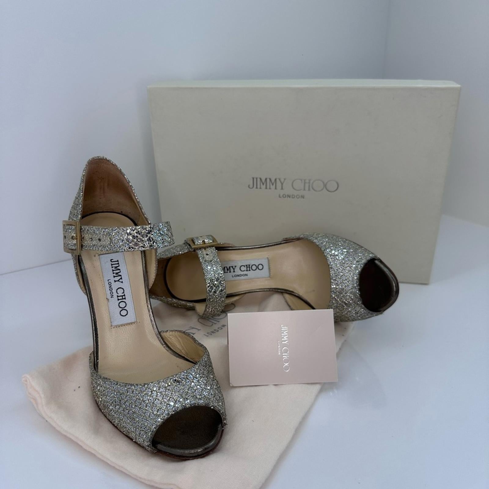Jimmy Choo Gold Glitter Heels – Chicopick