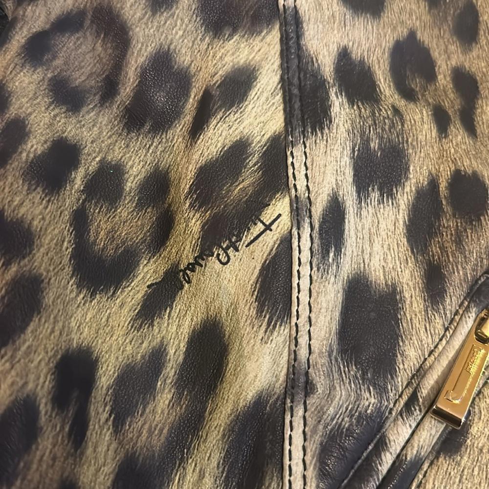 Roberto Cavalli Leopard Print Leather Jacket
