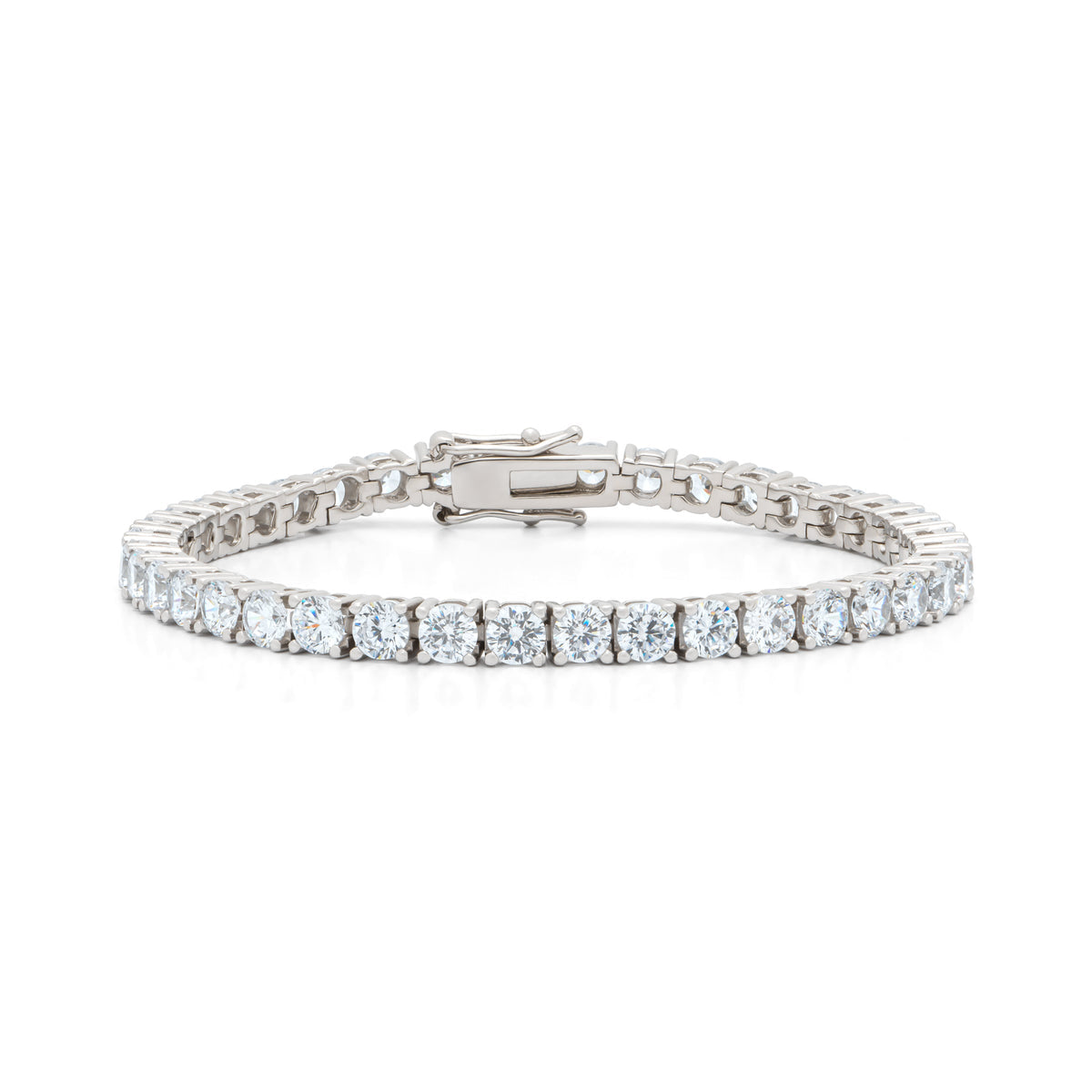 Classic 4mm Tennis Bracelet – 18K Yellow Gold Plated & Rhodium Plated (7” & 8”)