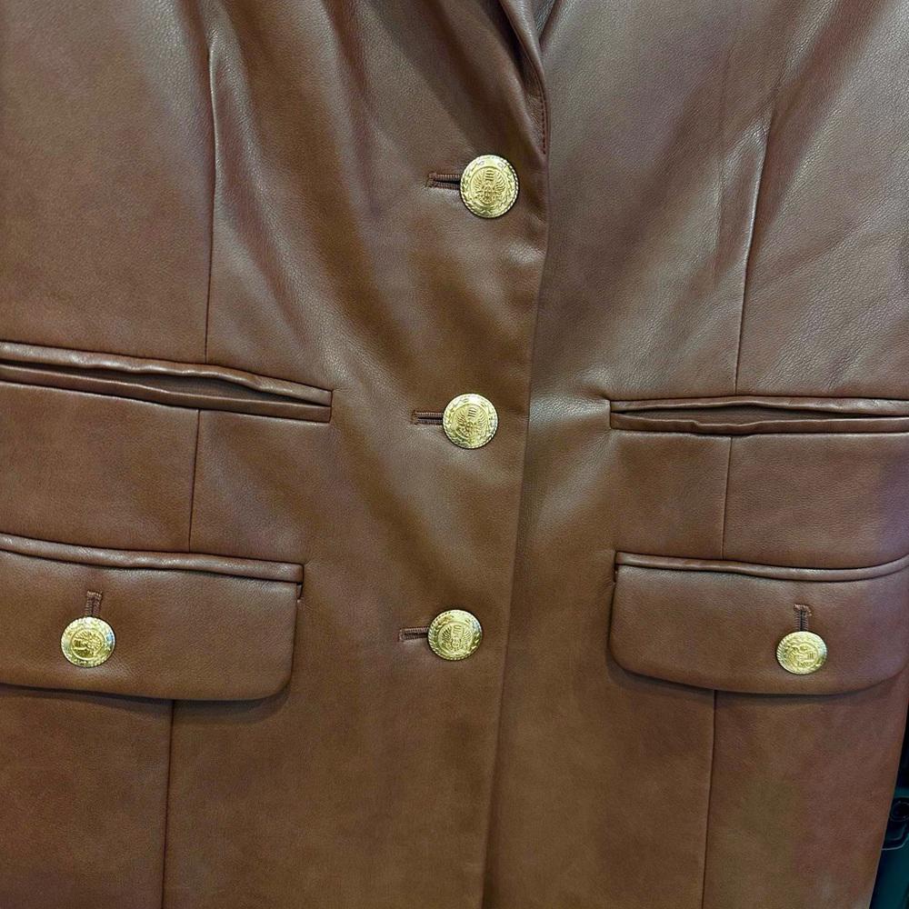 NWT 7 for all manKind Faux Leather Blazer Pt 20