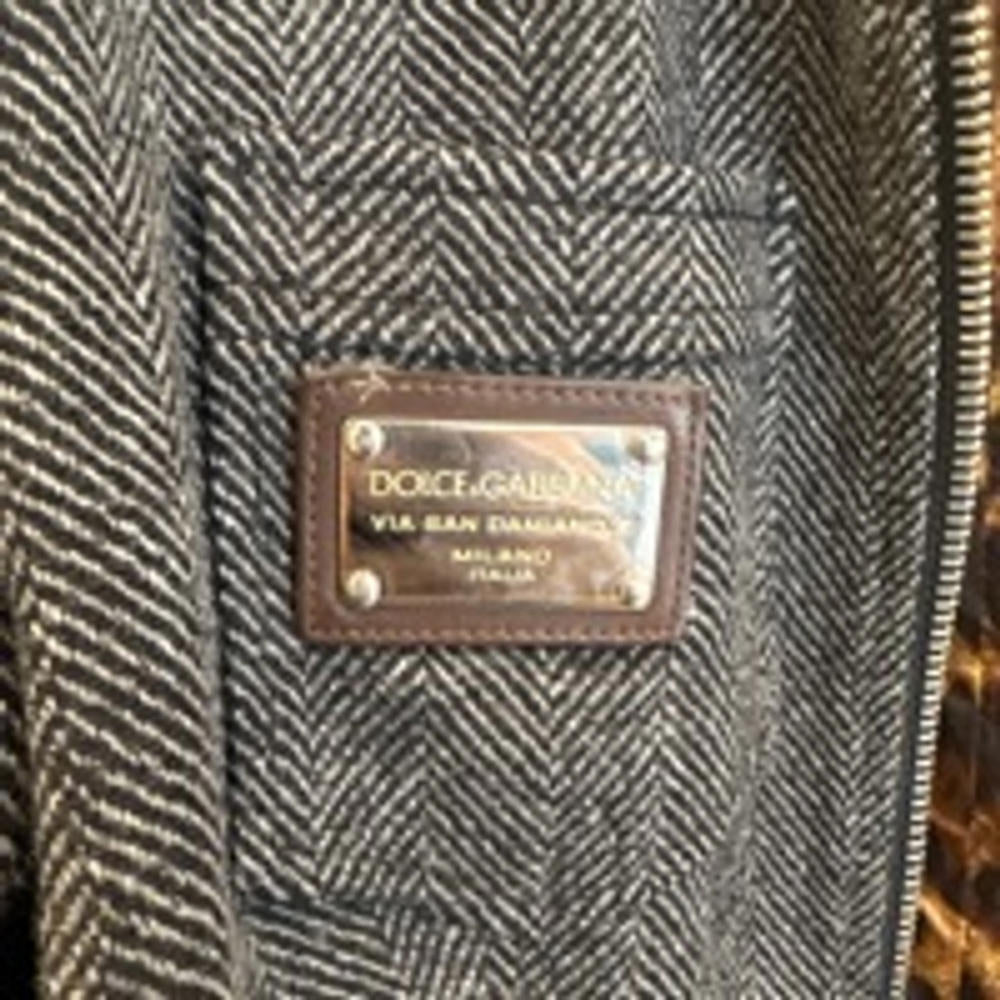 DOLCE & GABBANA wool jacket leather trim