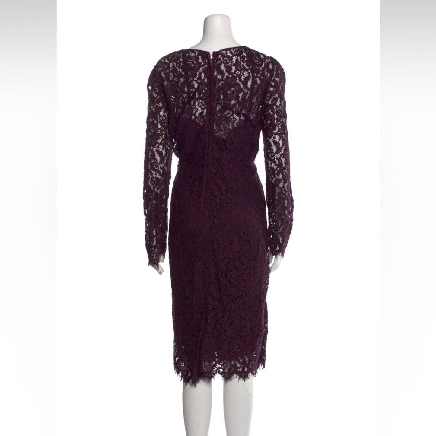 Dolce & Gabbana Purple Long Sleeve Mock Neck Sheath Dress