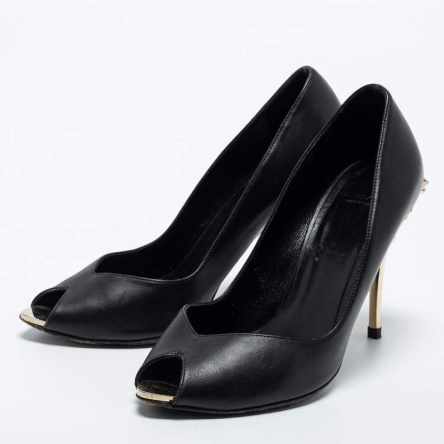 Versace Black and Gold medusa Heels