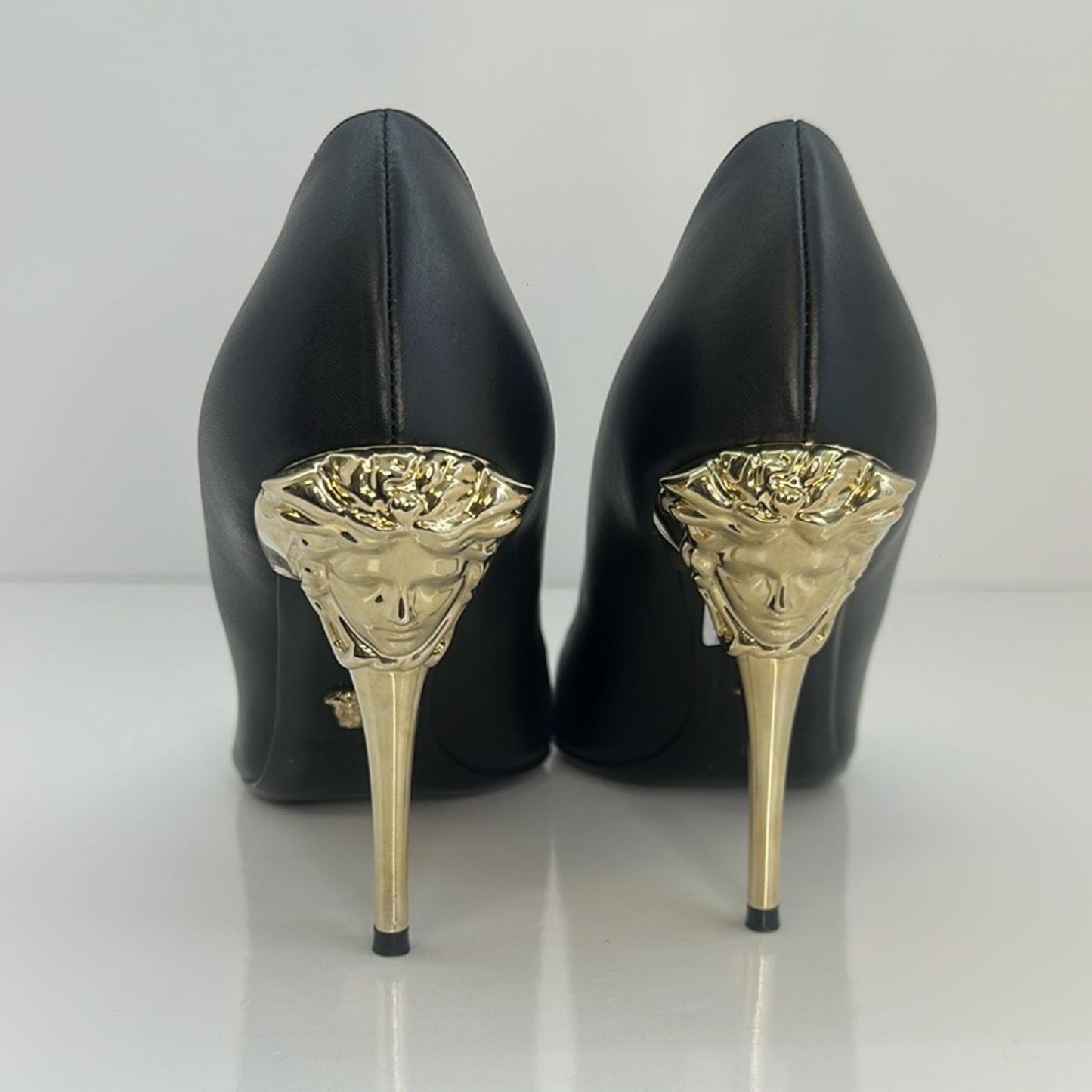 Versace Black and Gold medusa Heels