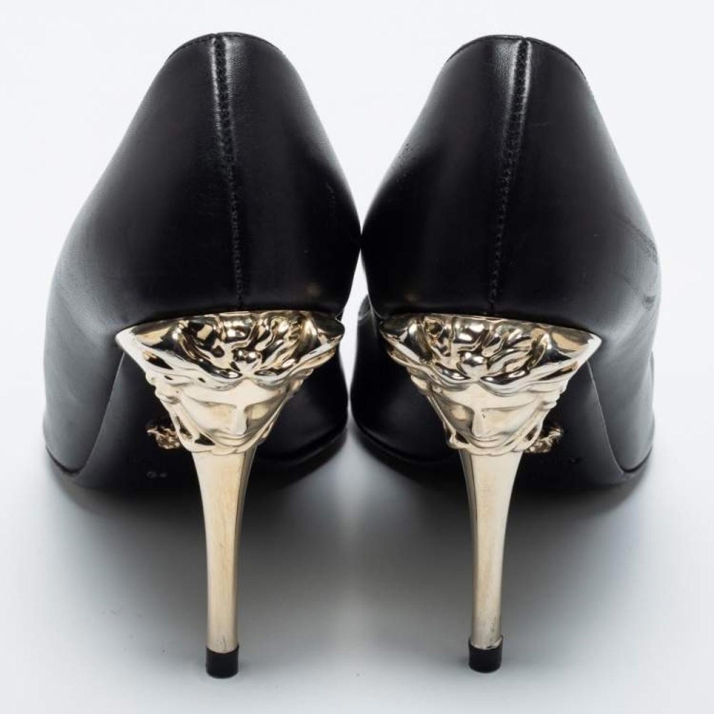Versace Black and Gold medusa Heels
