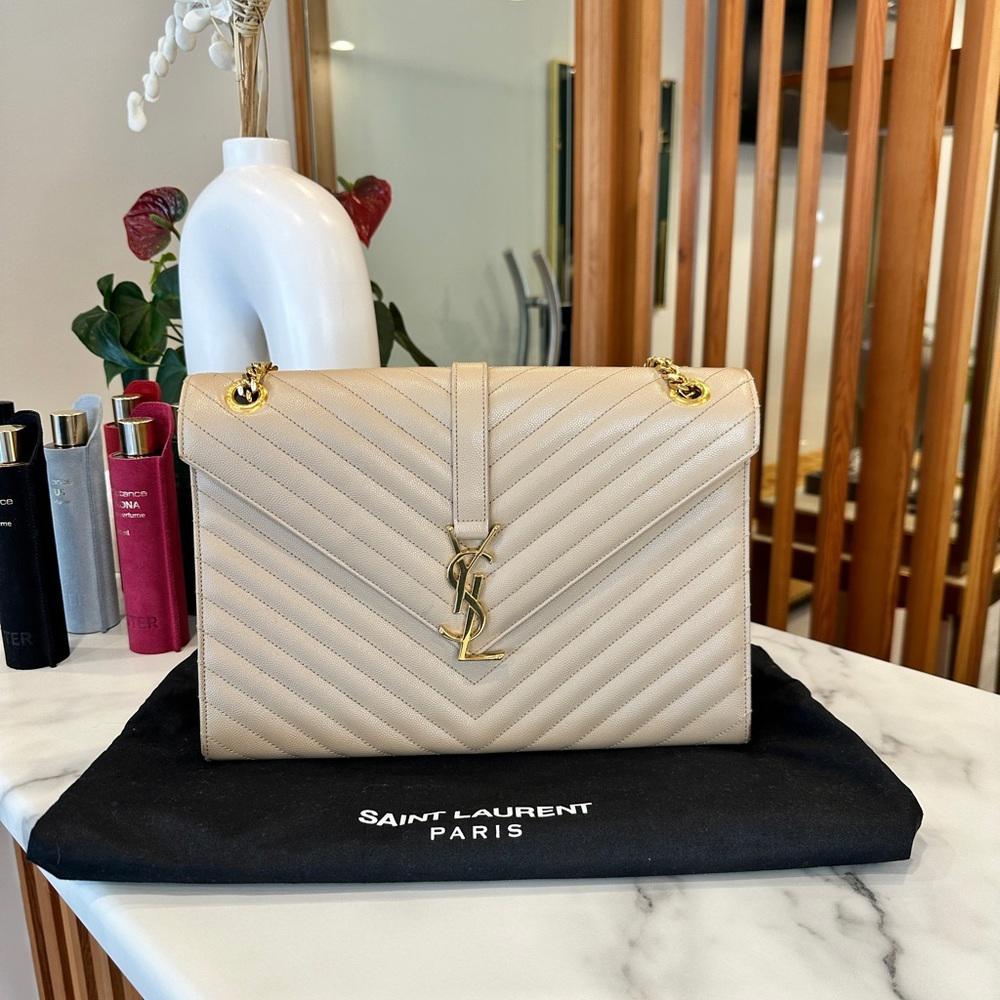 Saint Laurent Paris Large Caviar Leather Bag