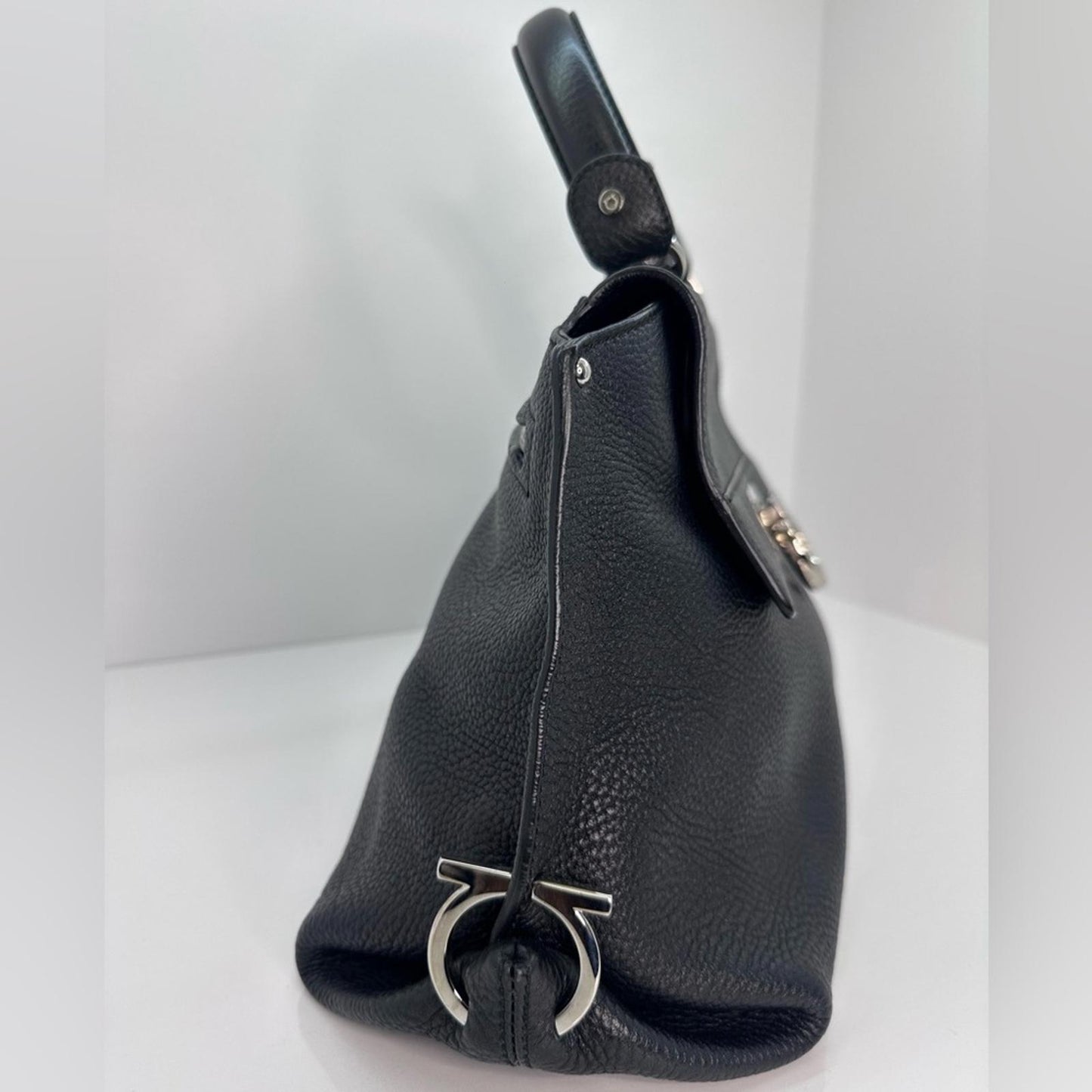 Salvatore Frragamo black Sofia satchel medium size