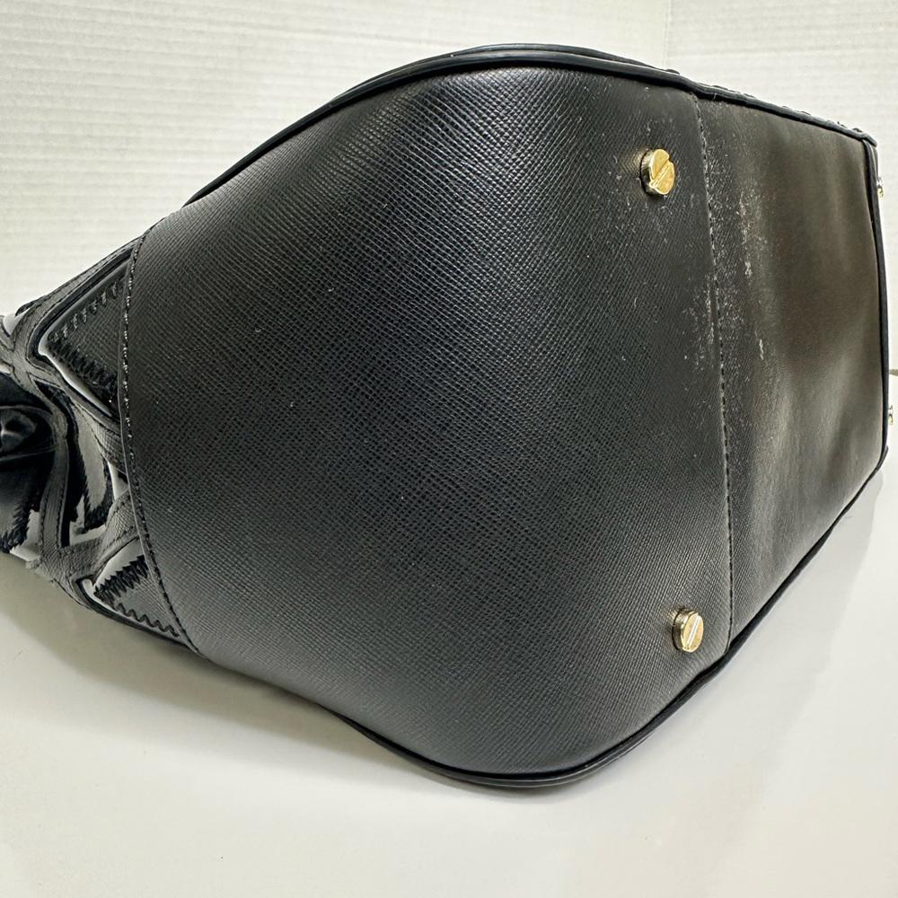 Tory Burch Black Satchel with Quilted Design and Gold Hardware Bag