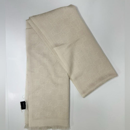 Gucci Cream Monogram Scarf