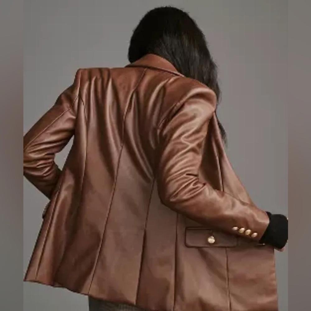 NWT 7 for all manKind Faux Leather Blazer Pt 20